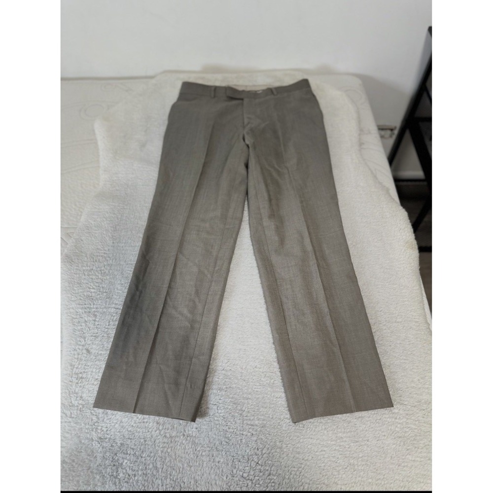Hugo Boss Men's Taupe Wool Dress Straight Pants Size 36R Trousers 36x31